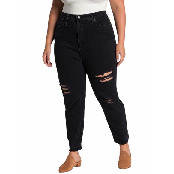 Madewell Denim - Madewell High Rise The Mom Jeans Renley Black Wash Size 37